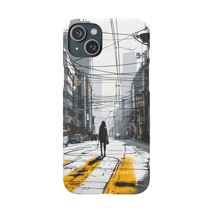 Urban Noir Streetscape iPhone 15 - Slim Phone Case