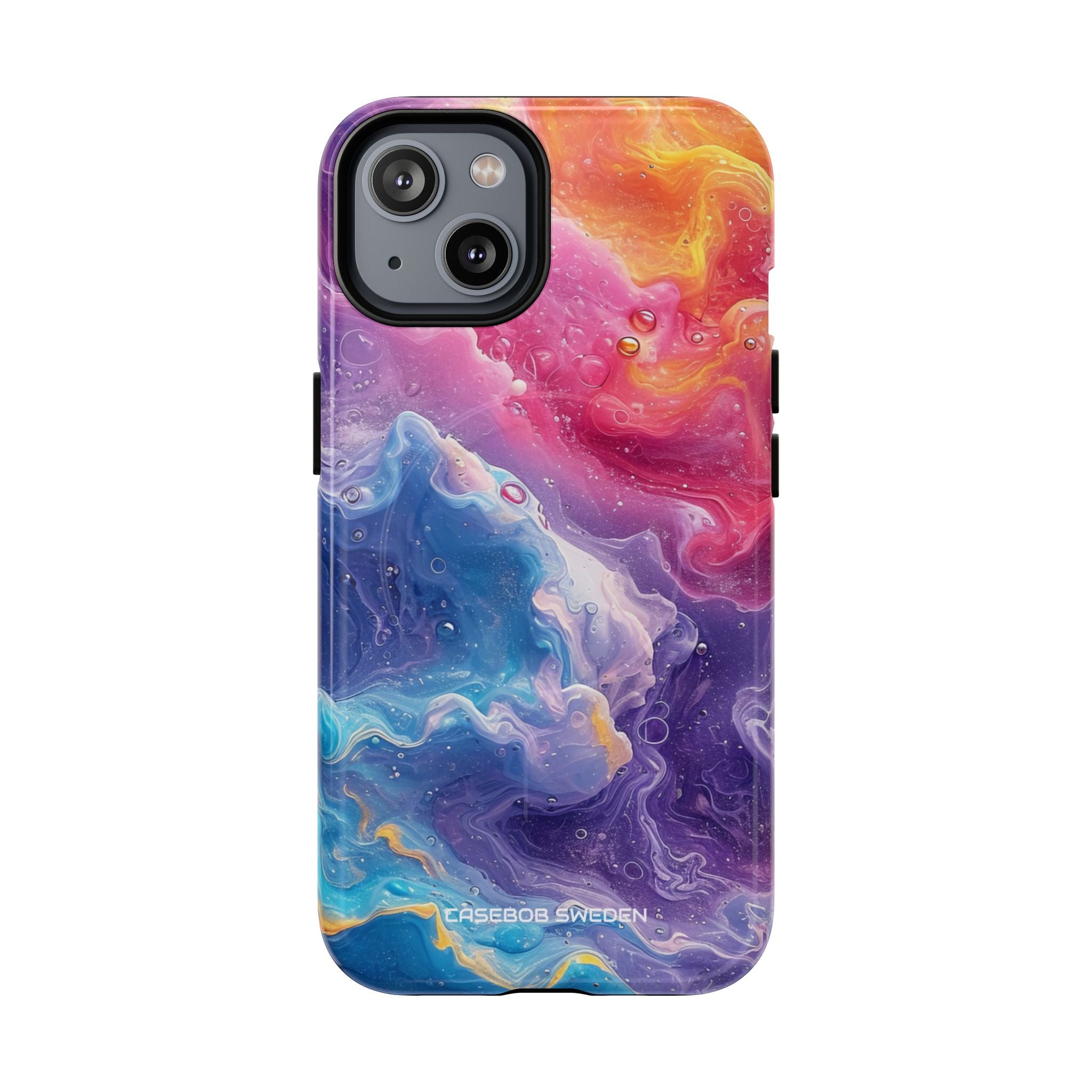 Abstract Blue Pink Waves - Tough + MagSafe® iPhone 14 Phone Case