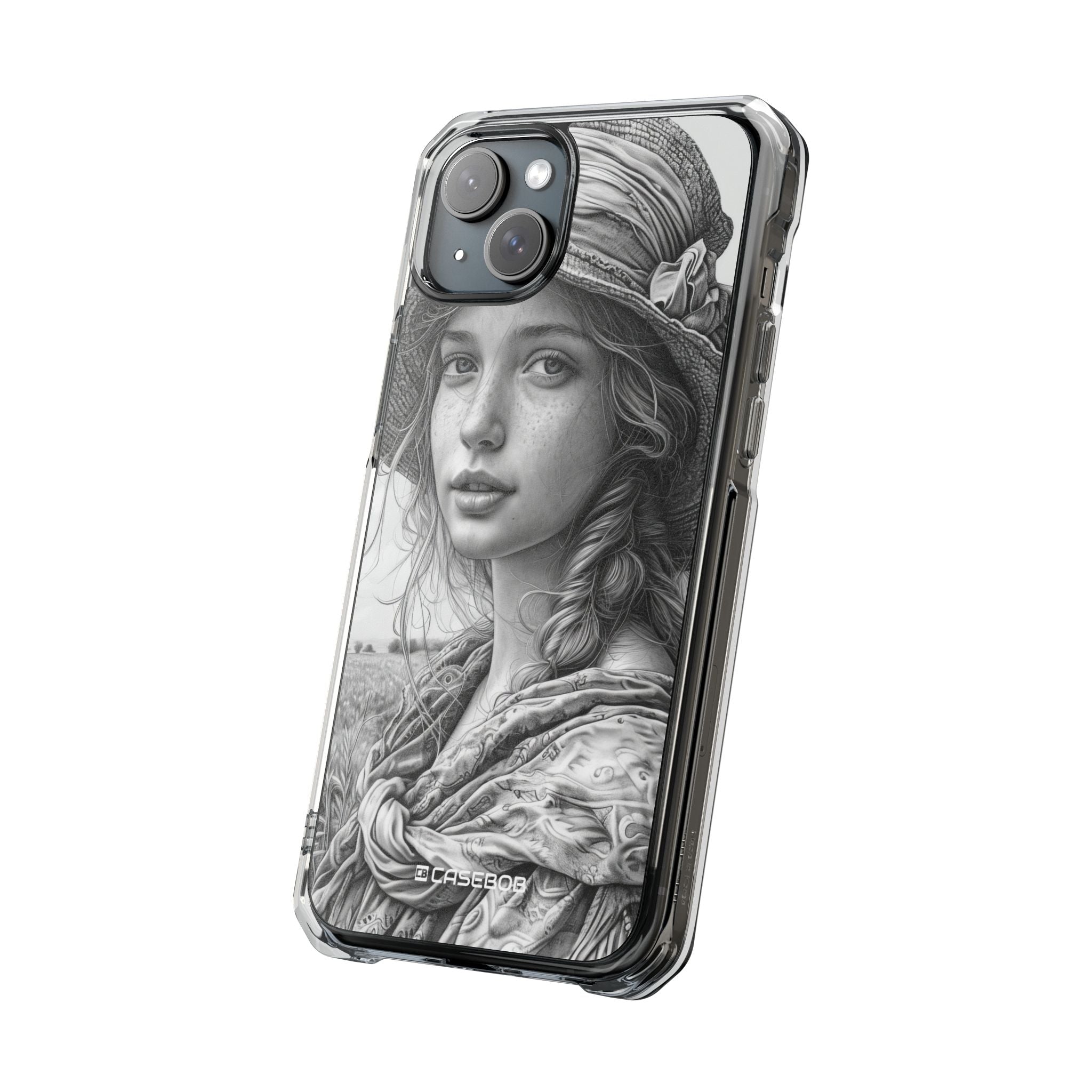 Serene Sketch Portrait - Phone Case for iPhone