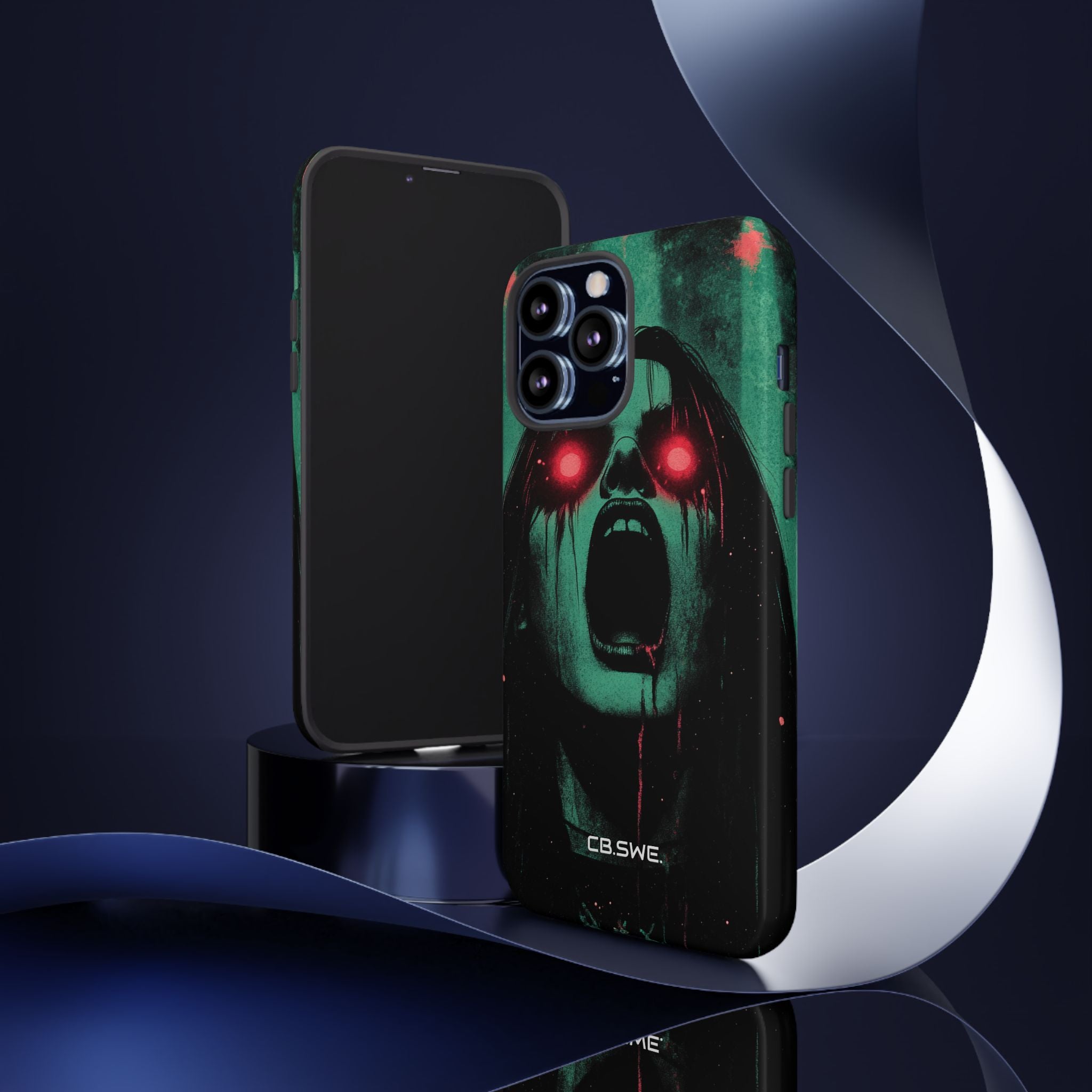 Horror poster woman glowing red eyes iPhone 13 - Tough