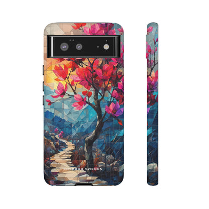 Vibrant Geometric Tree Landscape Google Pixel 6 - Tough Phone Case