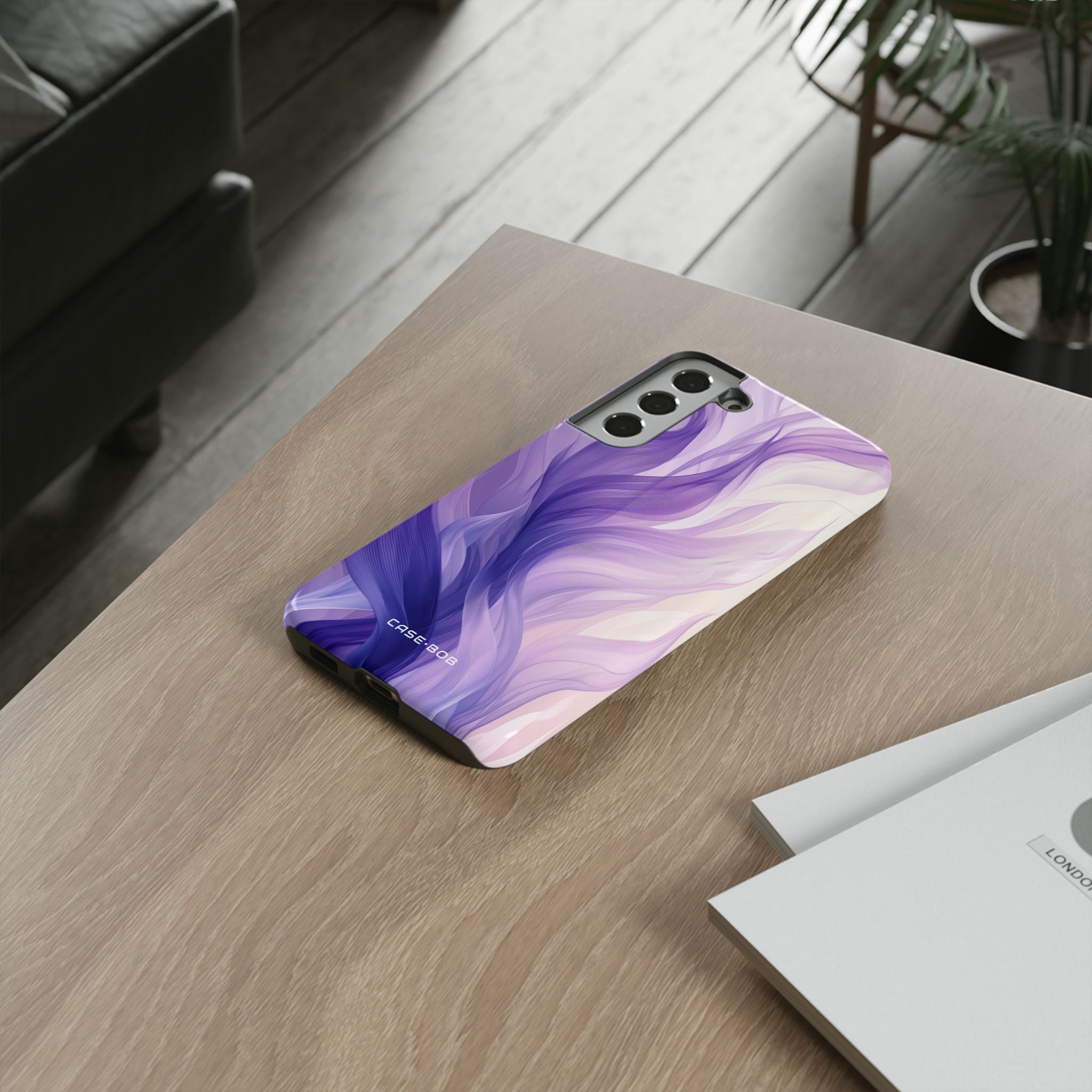 Purple Ribbon Waves Samsung S22 Plus Case - Tough