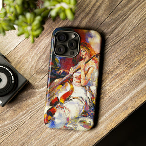 Oil panting - Girl playing Violoncello - Protective Phone Case