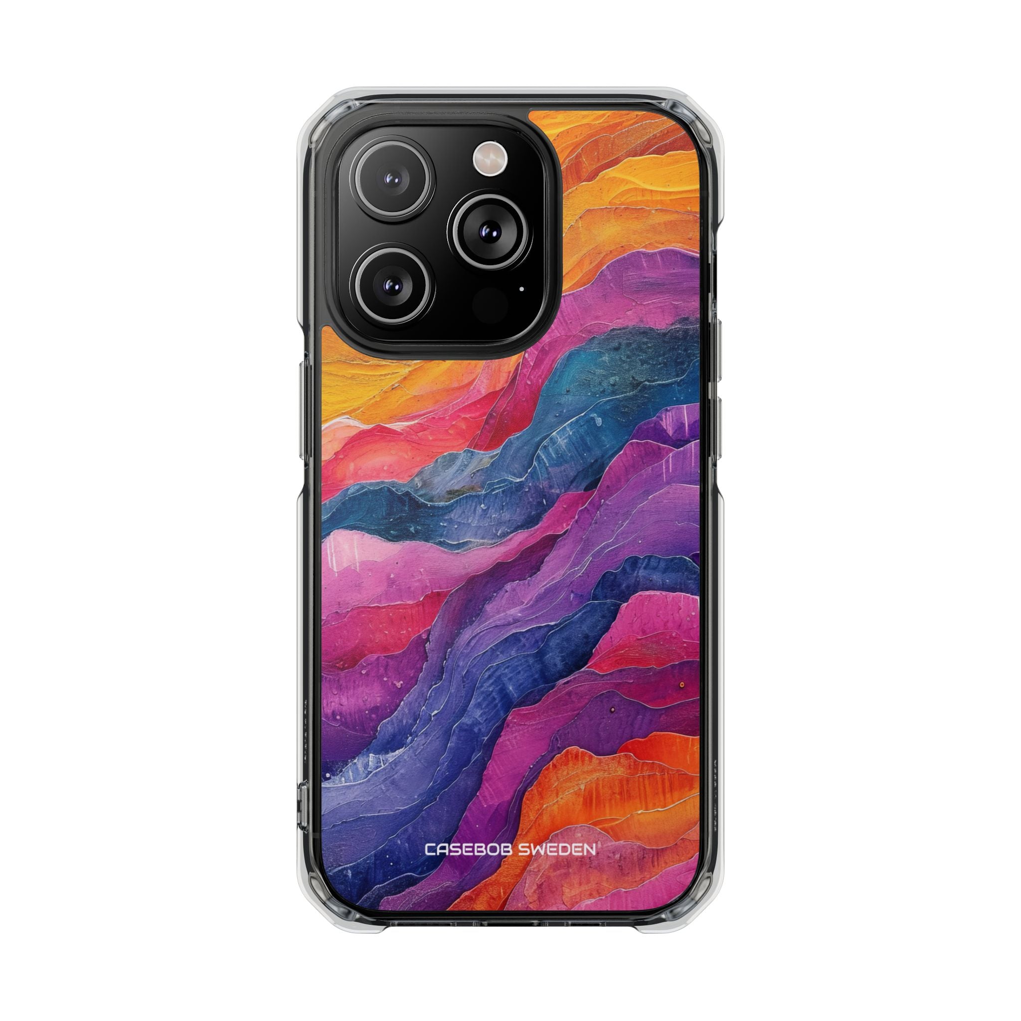 Vibrant Abstract Waves - Clear Impact iPhone 14 Phone Case