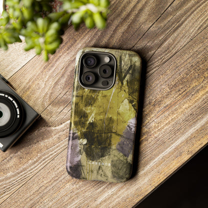 Yellow Grunge Art Phone Case - Protective Phone Case