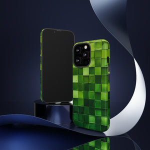 Emerald Square: Green Gradient - Protective Phone Case