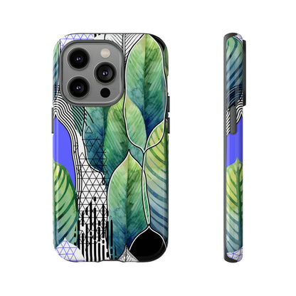 Watercolor Green Leafs - Protective Phone Case