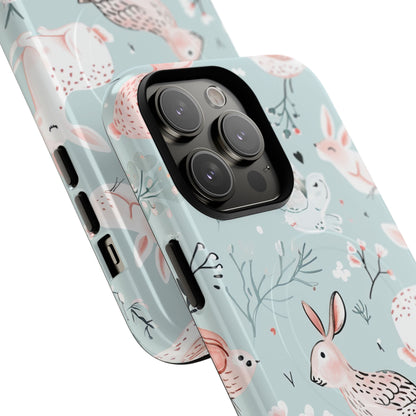 Whimsical Bunny Blossom - Tough + MagSafe® iPhone 14 Phone Case