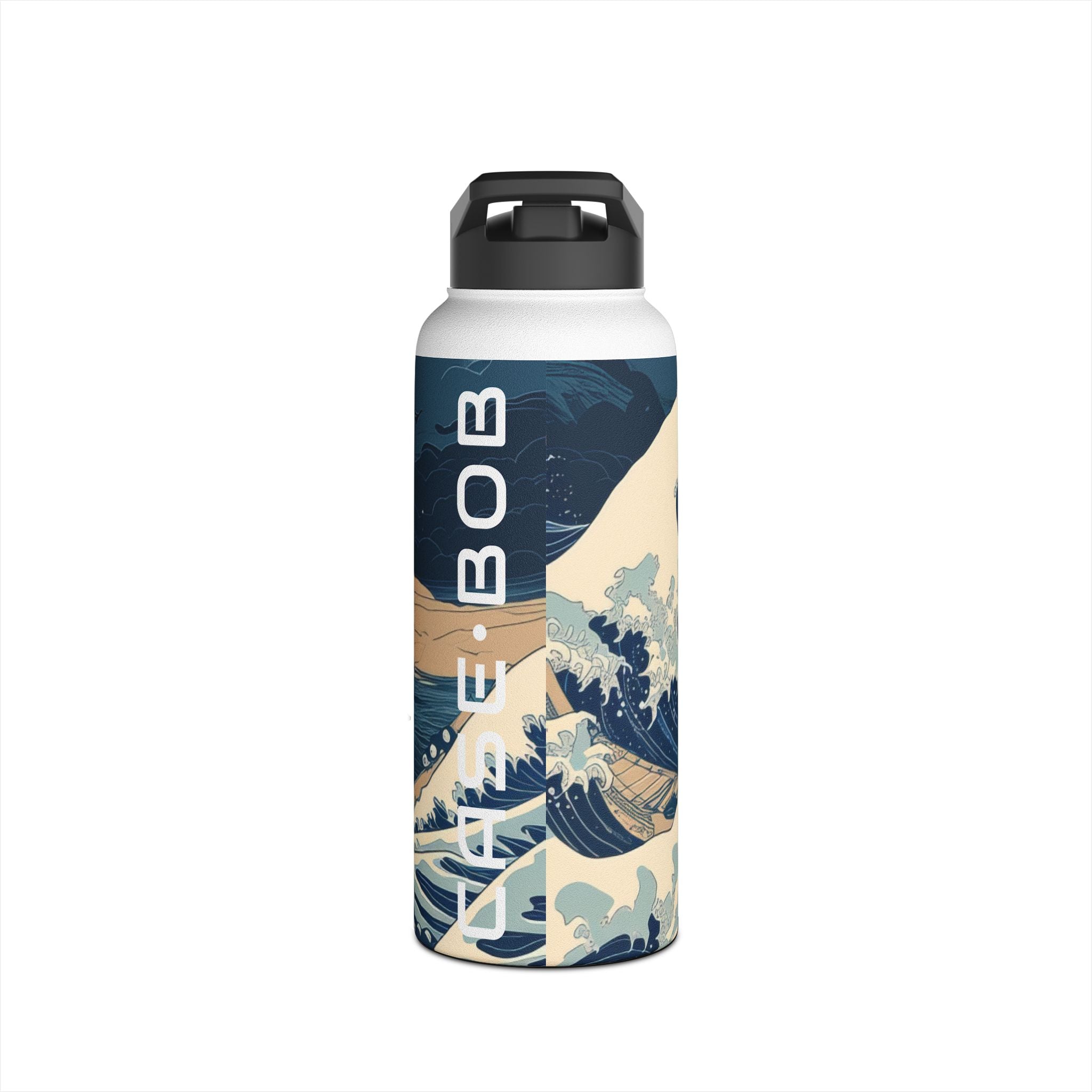 Cresting Navy Wave - Stainless Steel Water Bottle