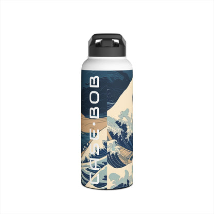 Cresting Navy Wave - Stainless Steel Water Bottle