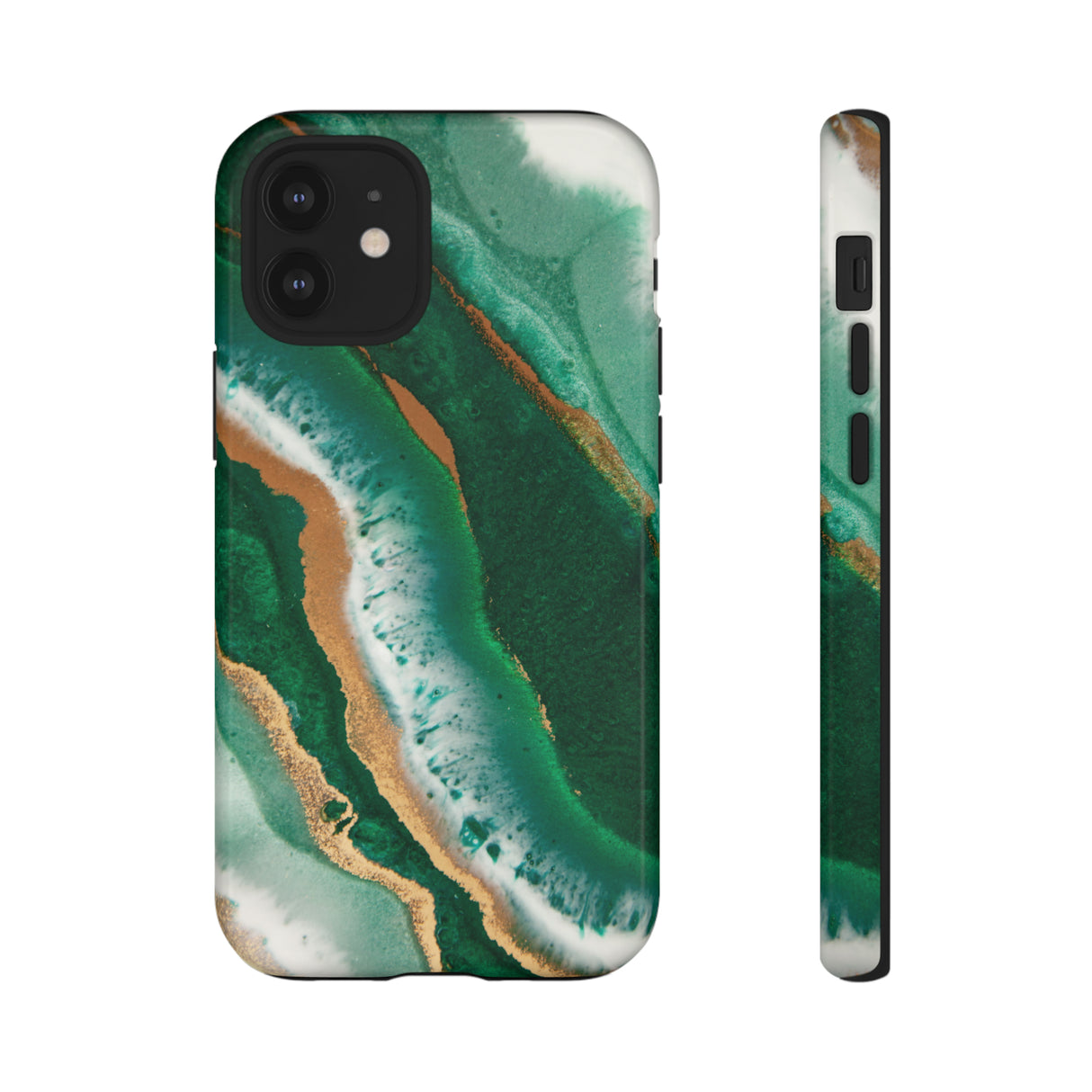 Green & Gold Epoxy - Protective Phone Case