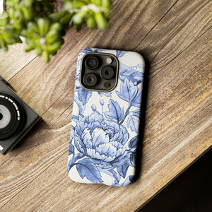 Watercolor Blue Floral - Protective Phone Case