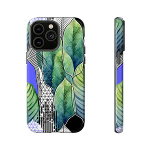 Watercolor Green Leafs - Protective Phone Case