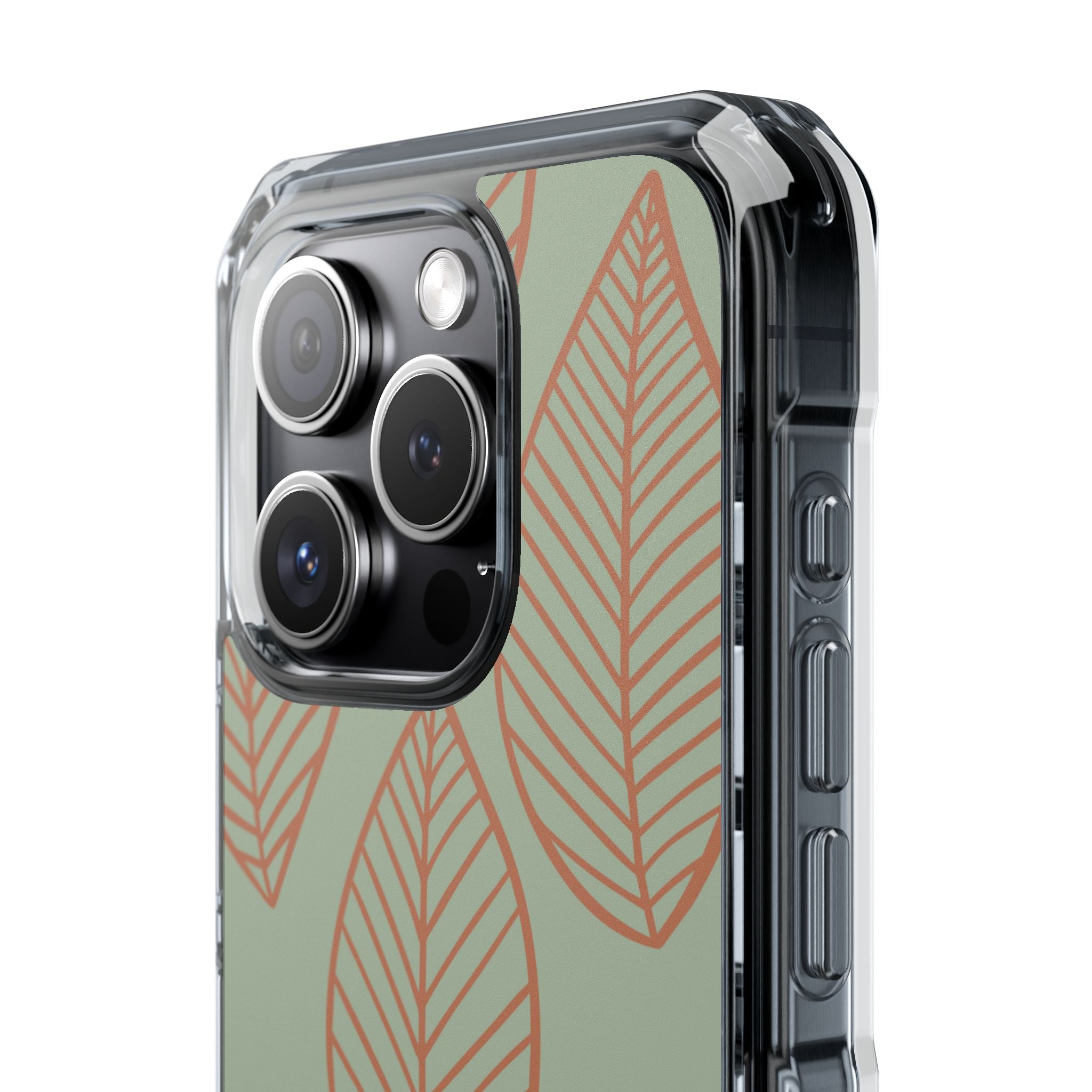 Mint and Orange Leaves iPhone Case - Impact