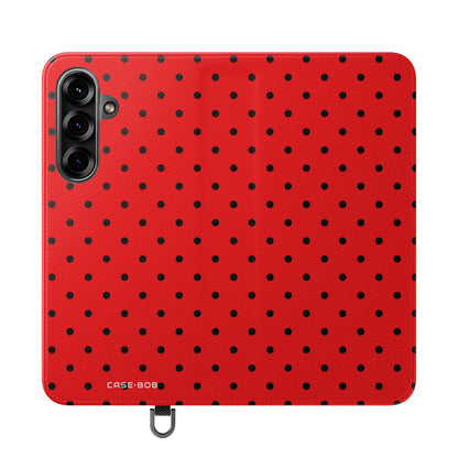 Black Dot Grid - Samsung S25+ Case - Wallet