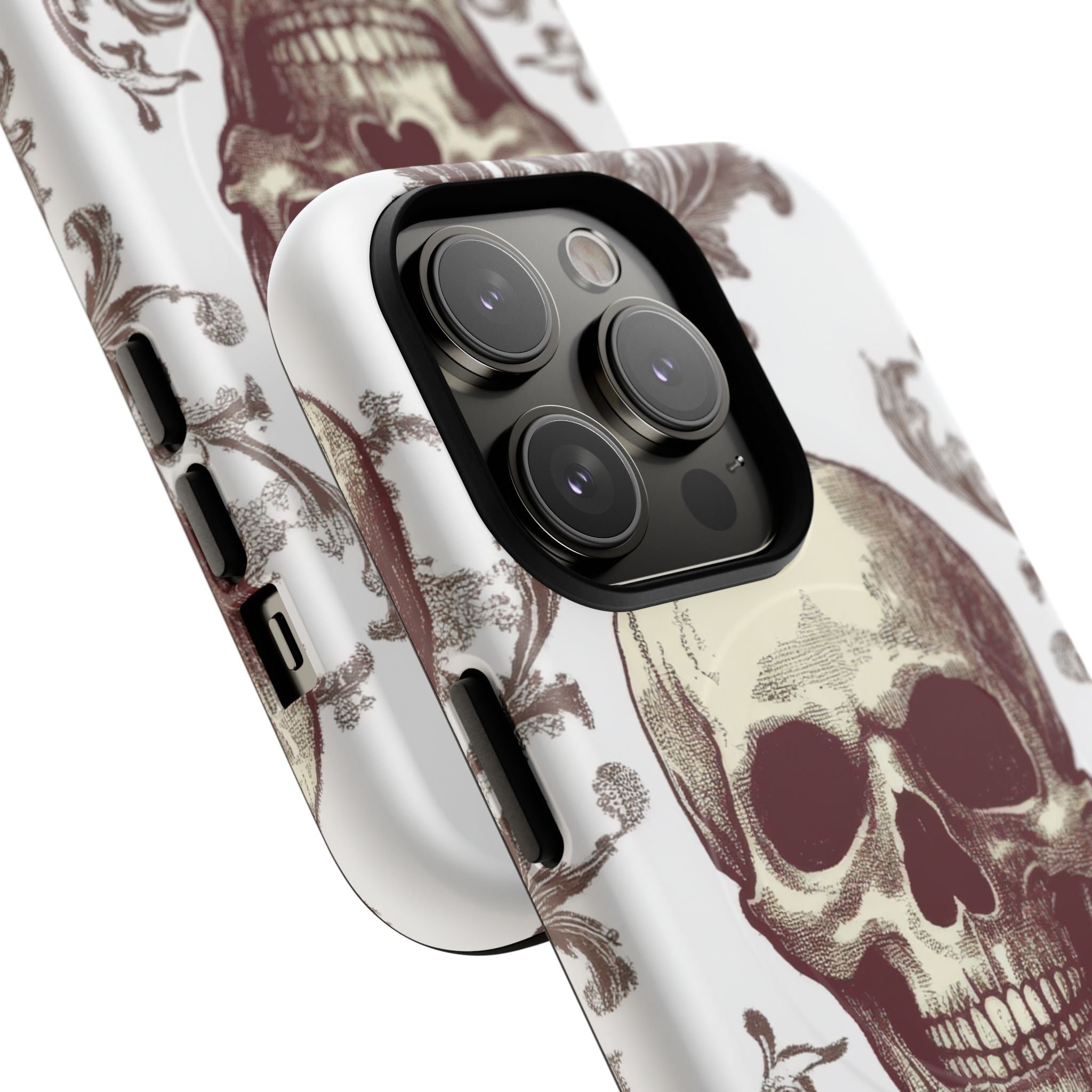 Gothic Skulls and Ornate Foliage iPhone 14 | Tough+ Phone Case