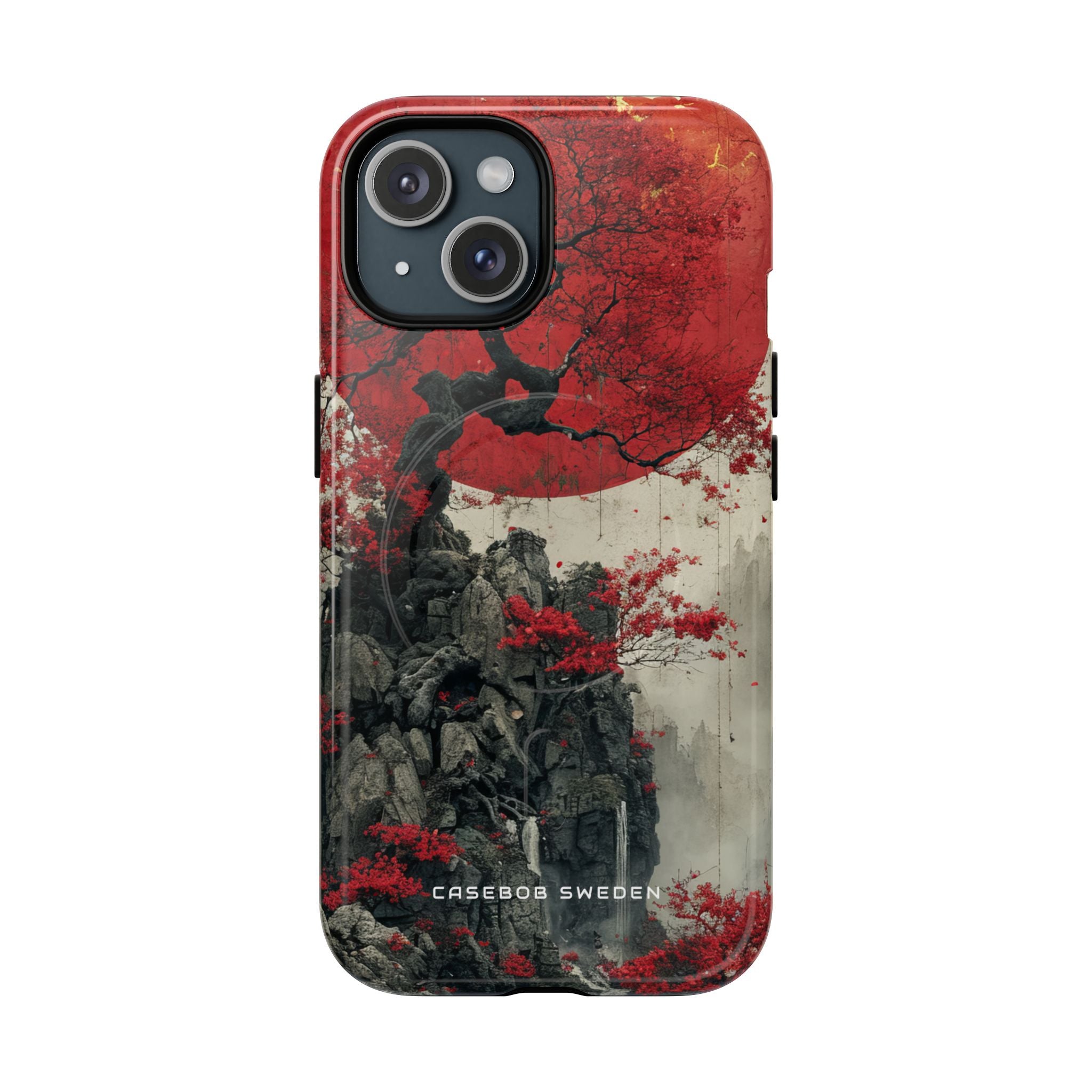 Zen Serenity in Red Harmony iPhone 15 | Tough+ Phone Case