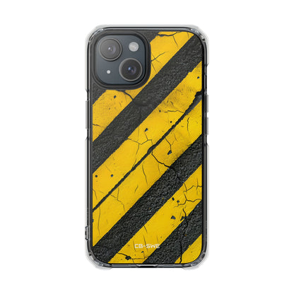 Cracked Hazard Lines iPhone Case - Impact