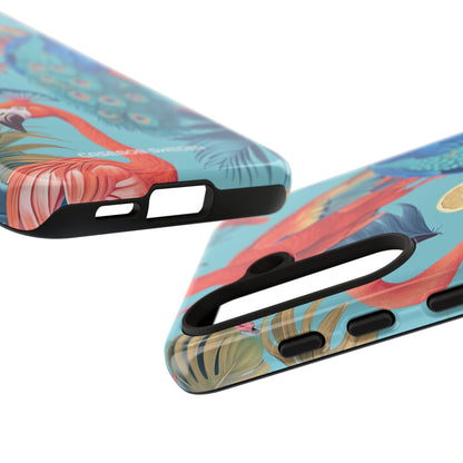 Tropical Flamingo Bliss - Tough Samsung S24 Phone Case