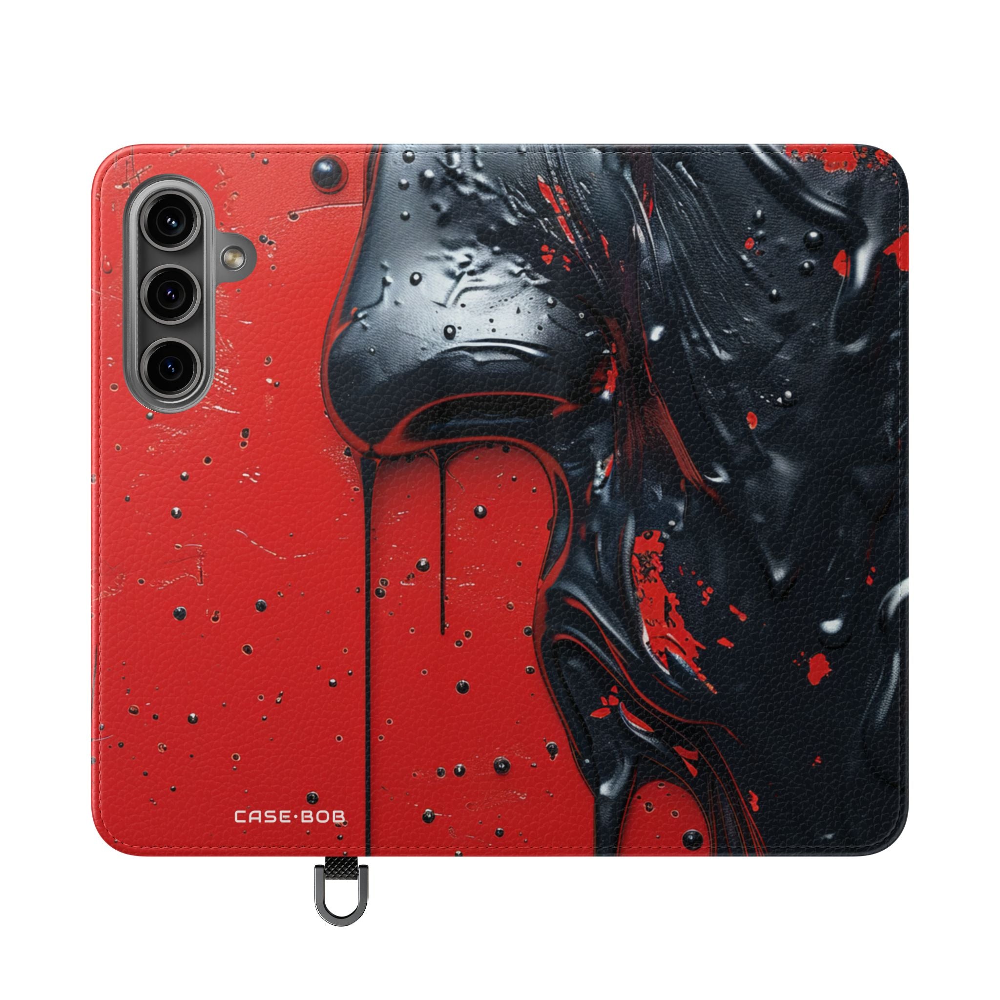 Glossy Black Face - Samsung S24 Case - Wallet