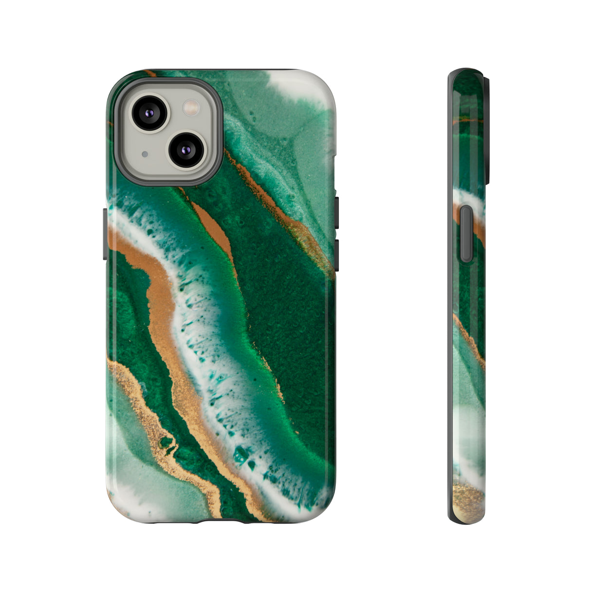 Green & Gold Epoxy - Protective Phone Case