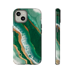 Green & Gold Epoxy - Protective Phone Case