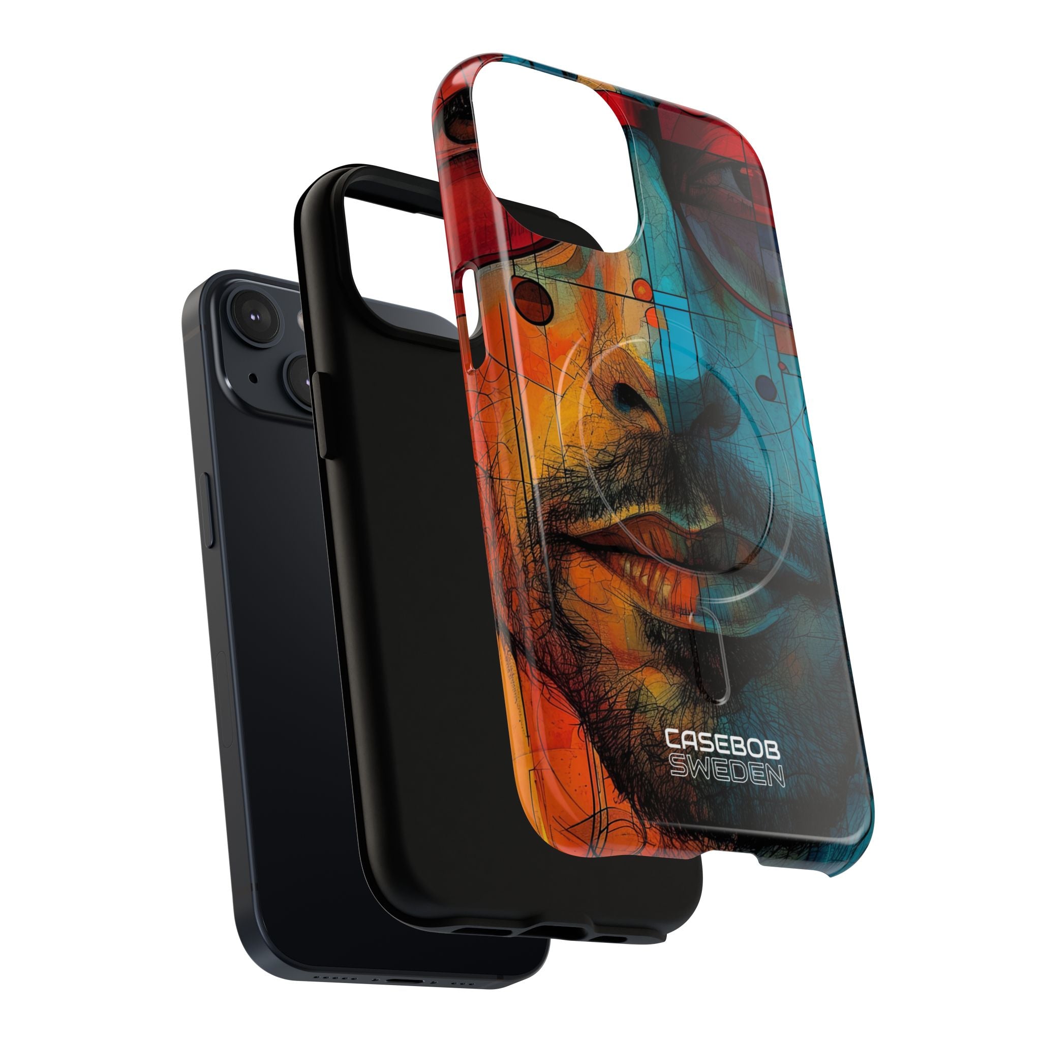 Cubistische Bril Gezicht iPhone 14 - Tough+