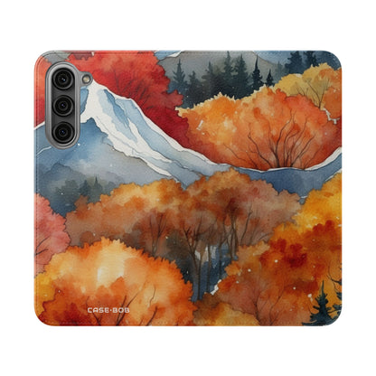 Snowcapped Ember Mountains - Samsung S23+ Case - Wallet