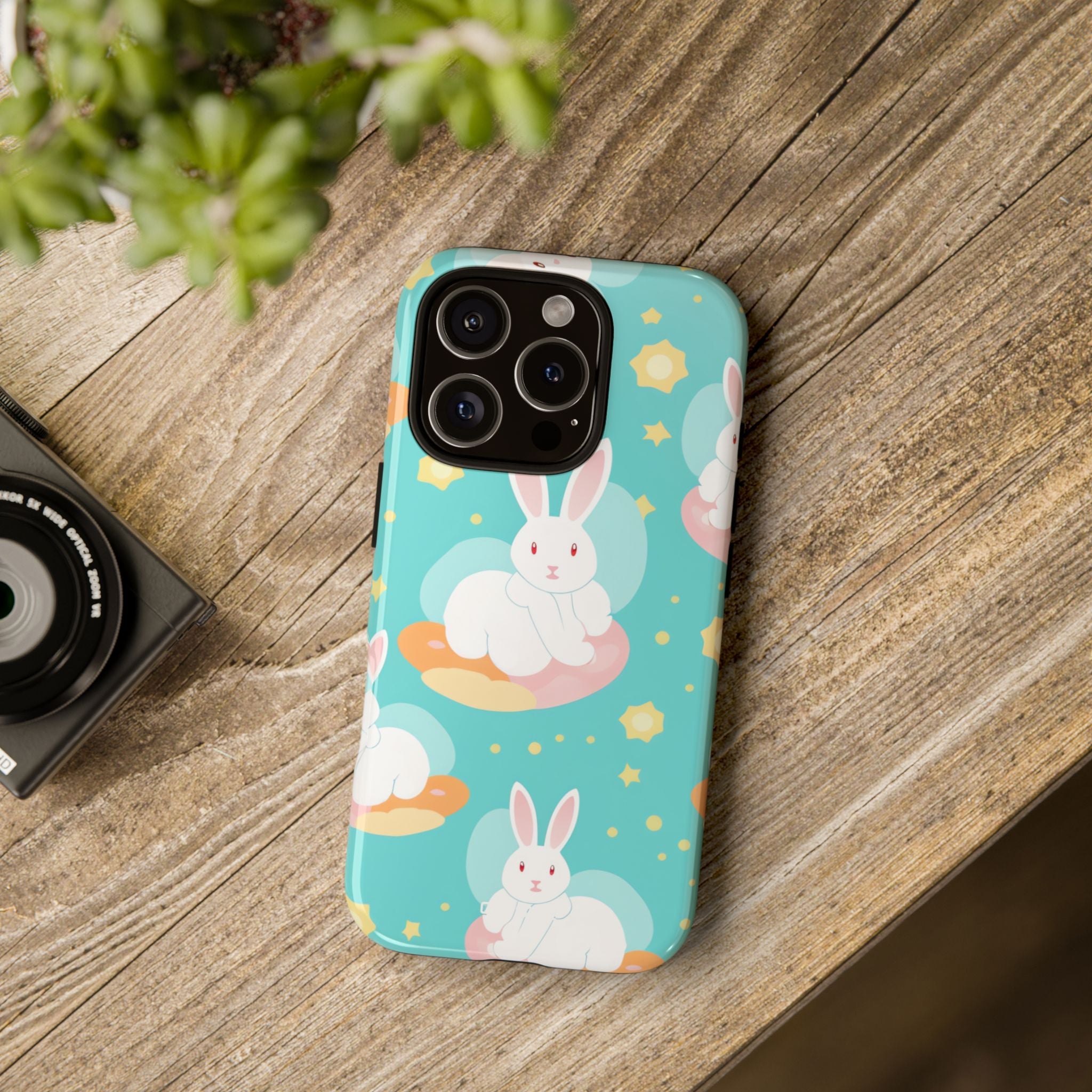 Bunnies Float Dreamily - iPhone Case