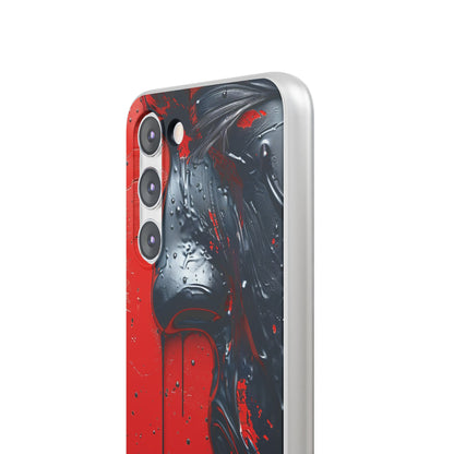 Textured Crimson Bloom Samsung S23 - Flexi Phone Case