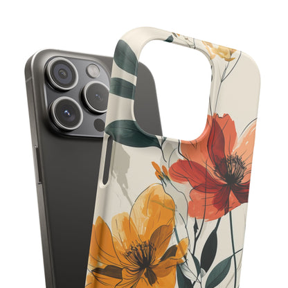 Elegant Floral Harmony iPhone 15 - Slim Phone Case