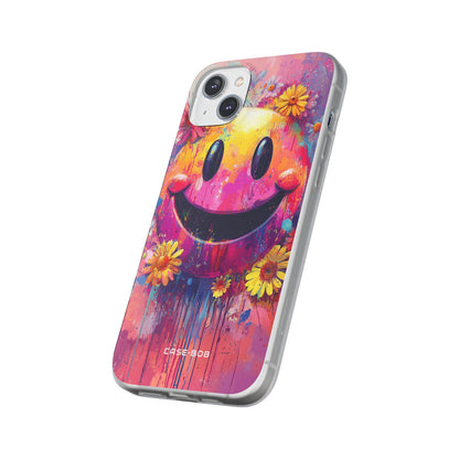 Smiley Bloom iPhone 14 Plus Case - Soft