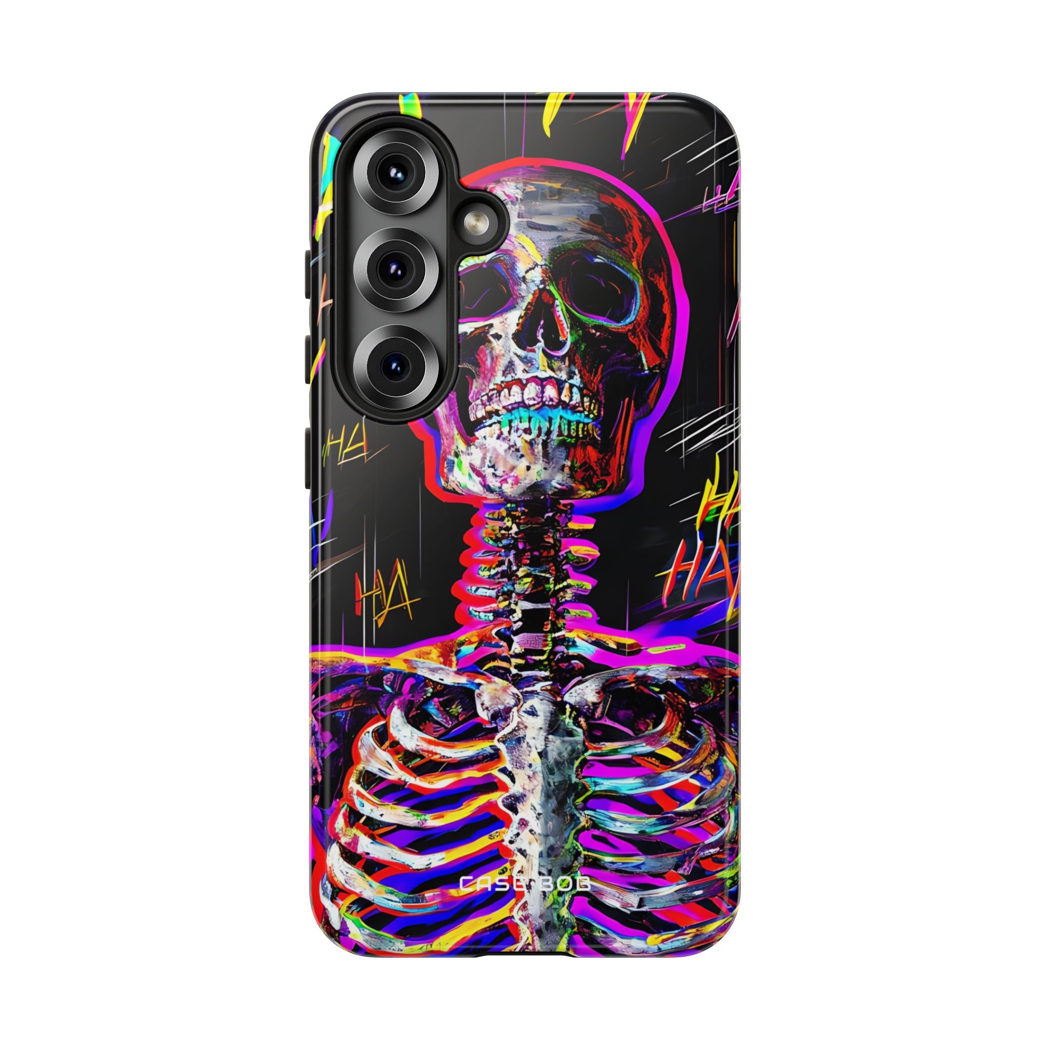 Neon Skeleton Laugh Samsung S25 Case - Tough