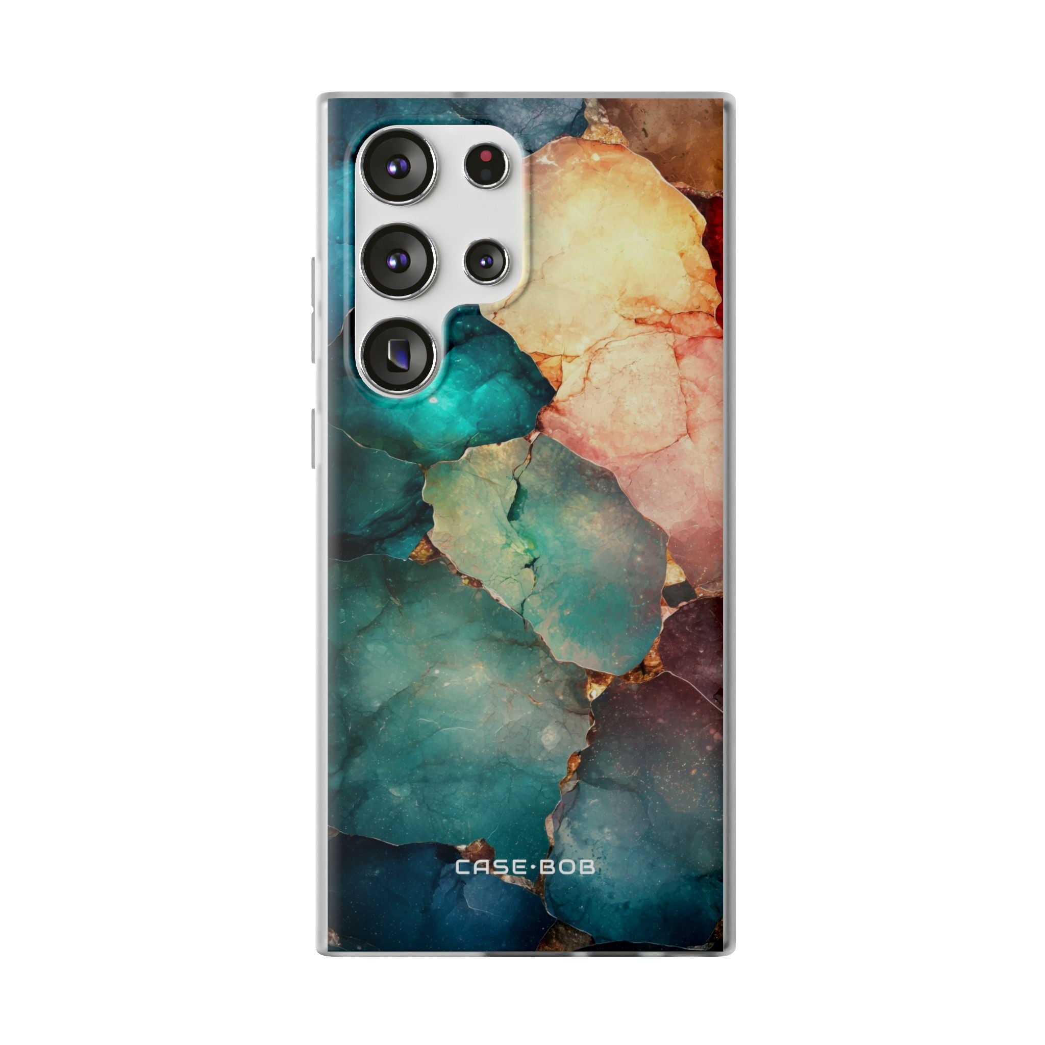 Teal Mosaic Veins Samsung S23 Ultra Case - Soft