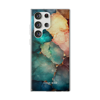 Teal Mosaic Veins Samsung S23 Ultra Case - Soft