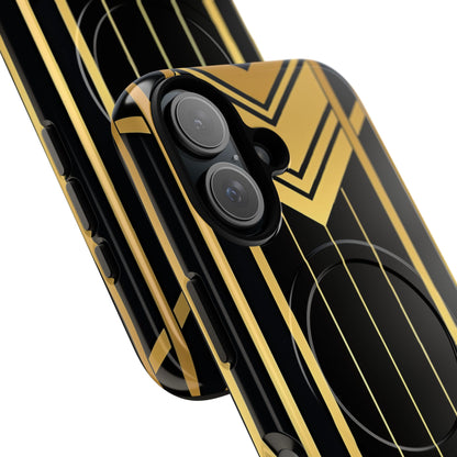 "Golden Art Deco Symmetry in Geometric Elegance" iPhone 16 | Tough+ Phone Case