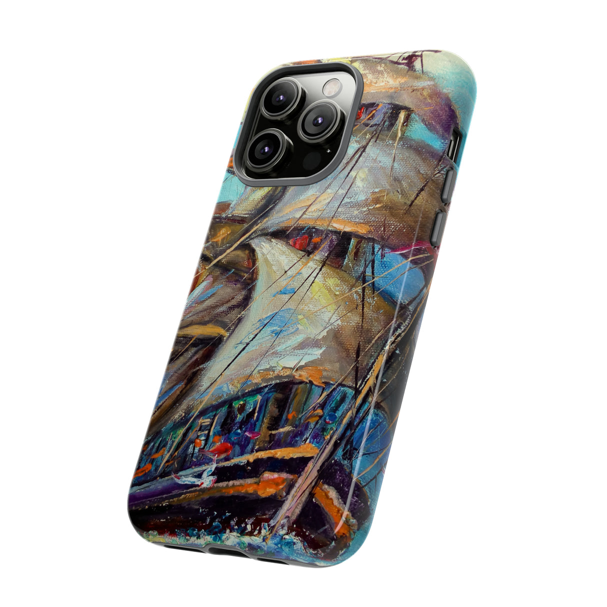 Oil painting - Sailboat - Protective Phone Case