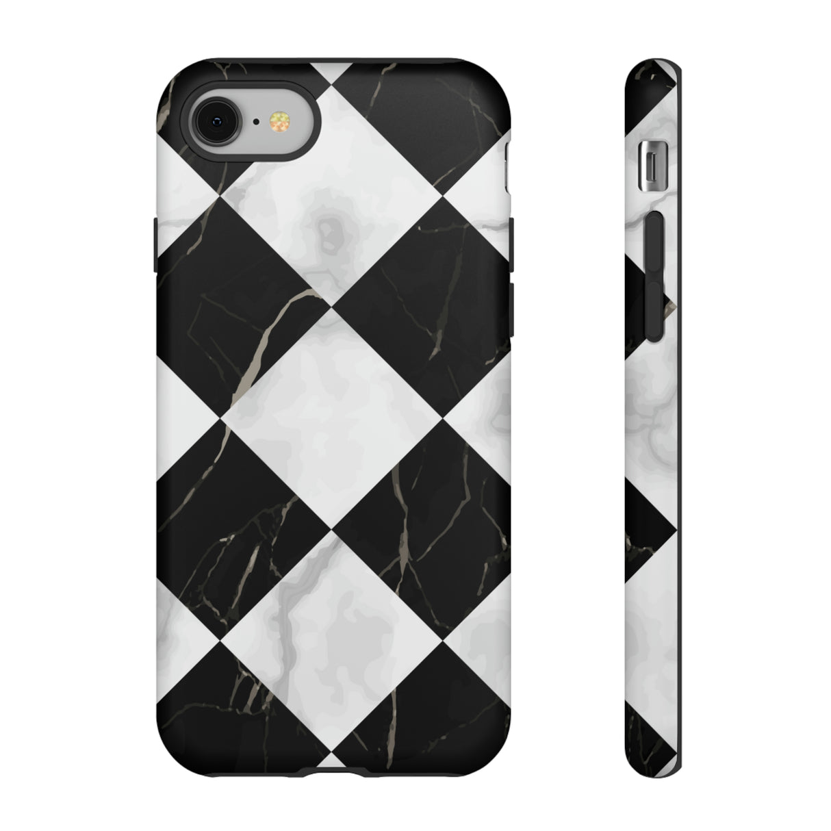 Check Marble - Protective Phone Case