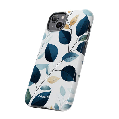 Navy Leaf Veins iPhone 14 Plus Case - Tough