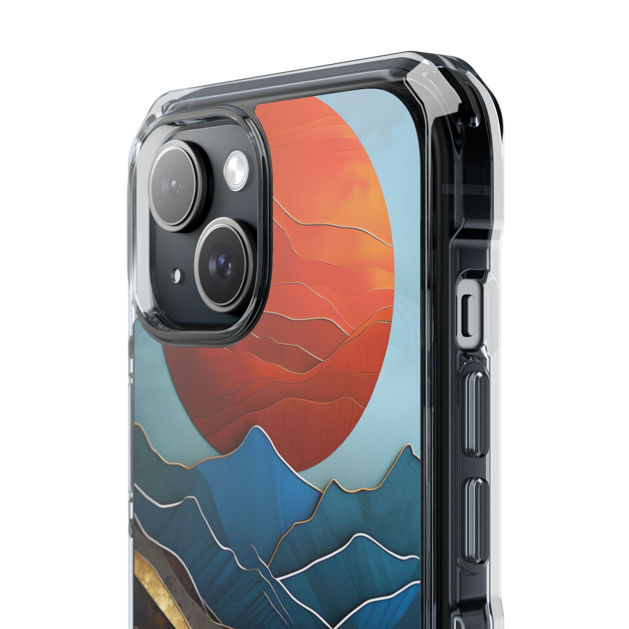 Sunset Geometry Waves iPhone Case - Impact