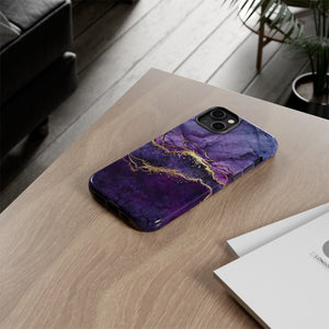 Purple Blue Marble - Protective Phone Case