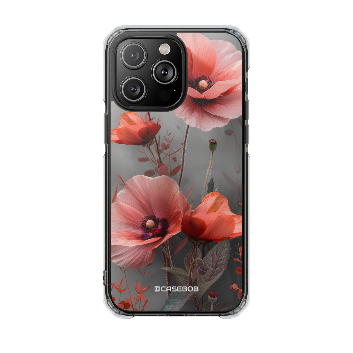 Coral Elegance - Handyhülle für iPhone (Clear Impact - Magnetisch)