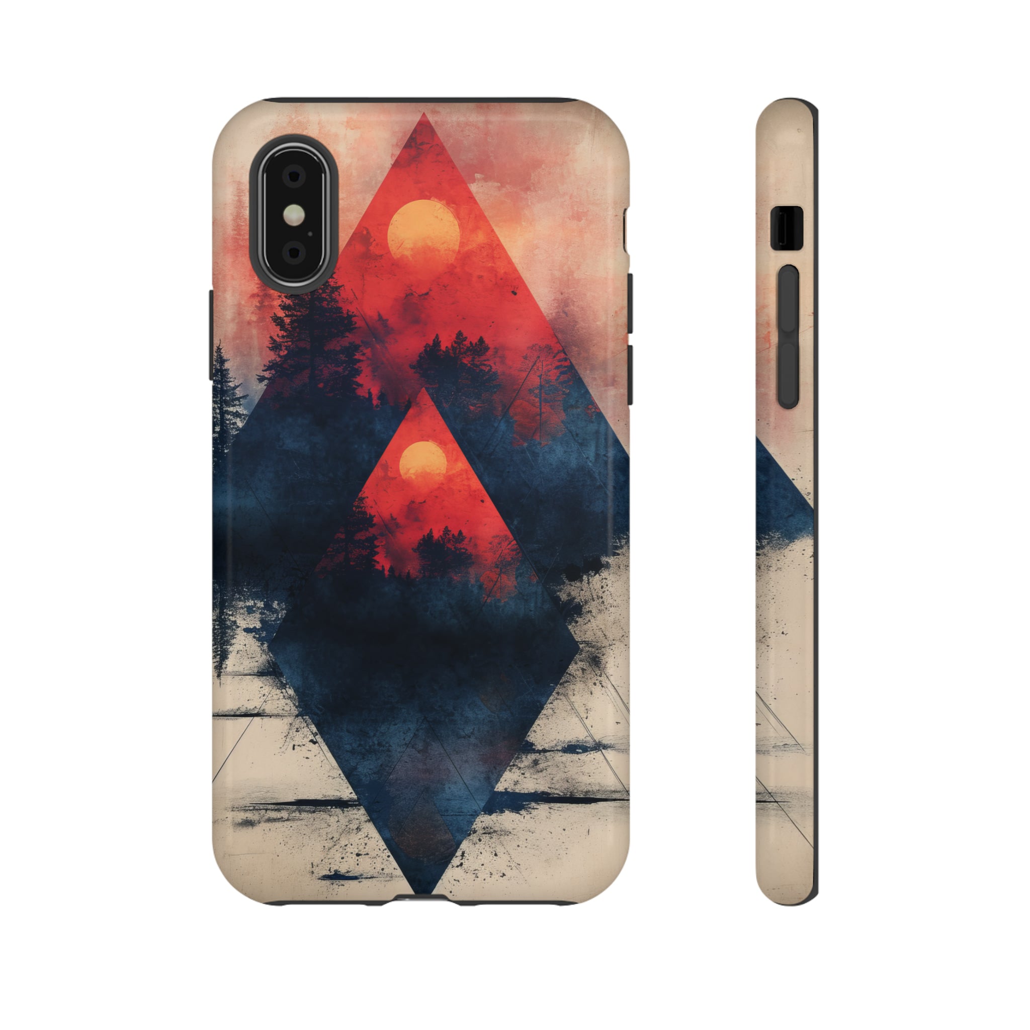 Pastel Triangle Forest Dusk - Protective Phone Case