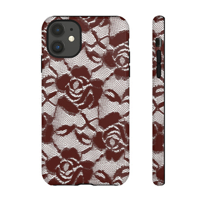 Red Lace Gothic Flower - Protective Phone Case