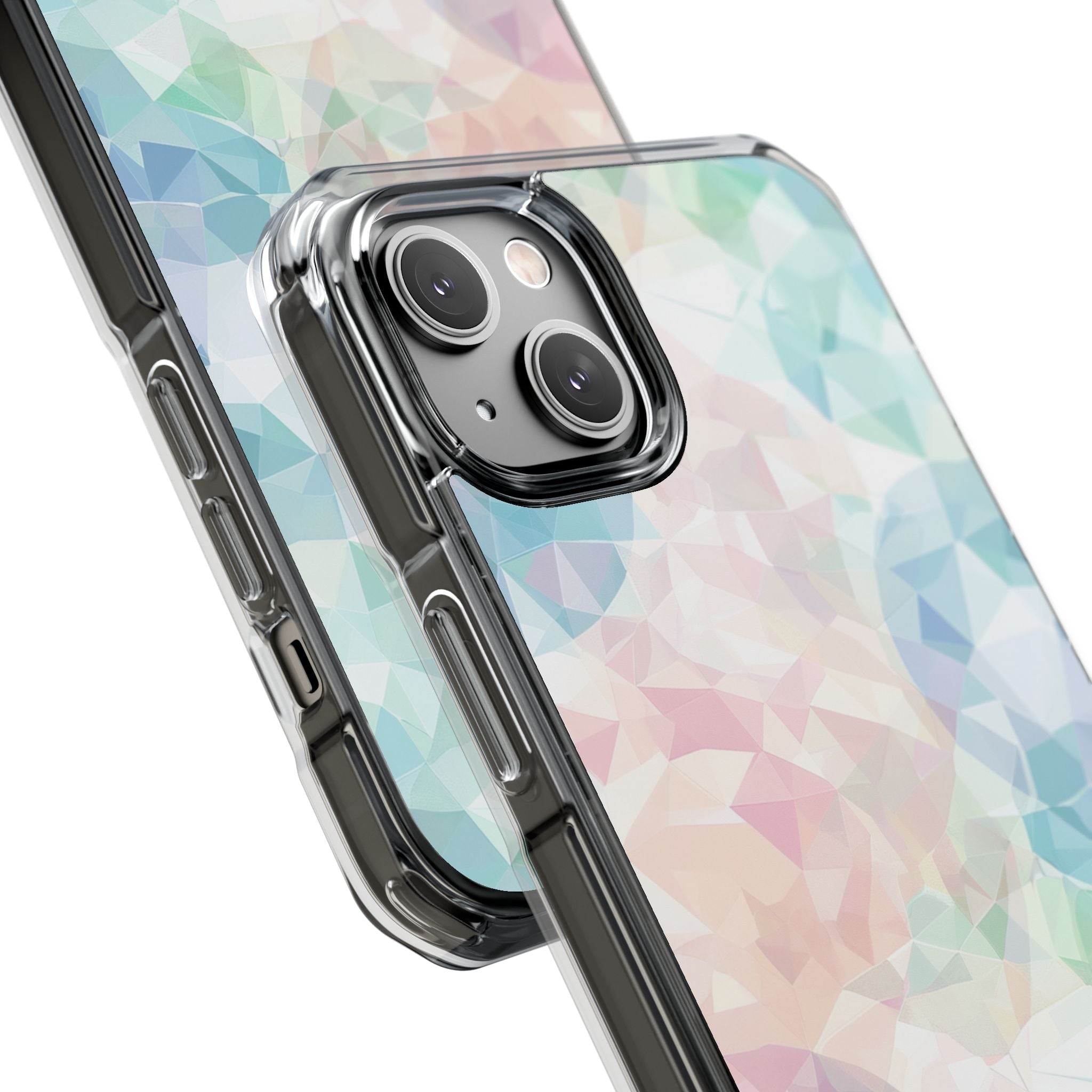 Pastel Geometry Background - Clear Impact iPhone 14 Phone Case