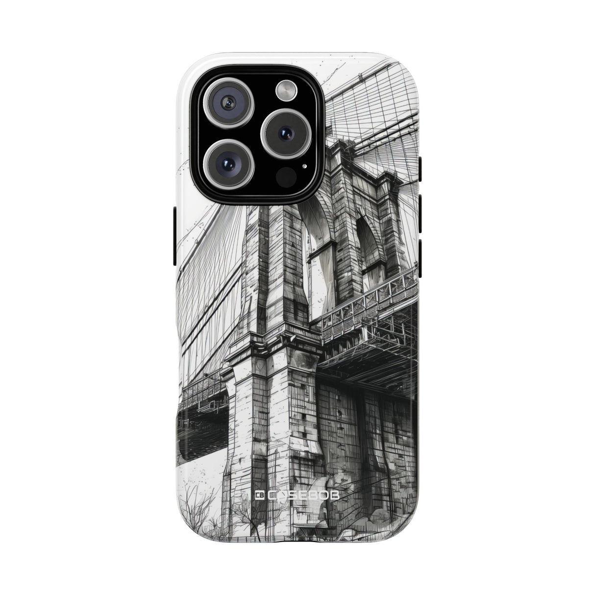 Urban Elegance: Sketchy Suspension Bridge - for iPhone 16