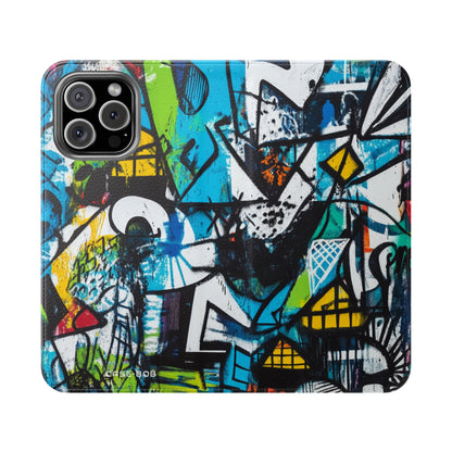 Bold Shapes Blue - iPhone 16 Max Case - Wallet