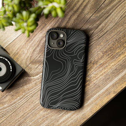 Mancho Grey Lines Abstract Case - Protective Phone Case