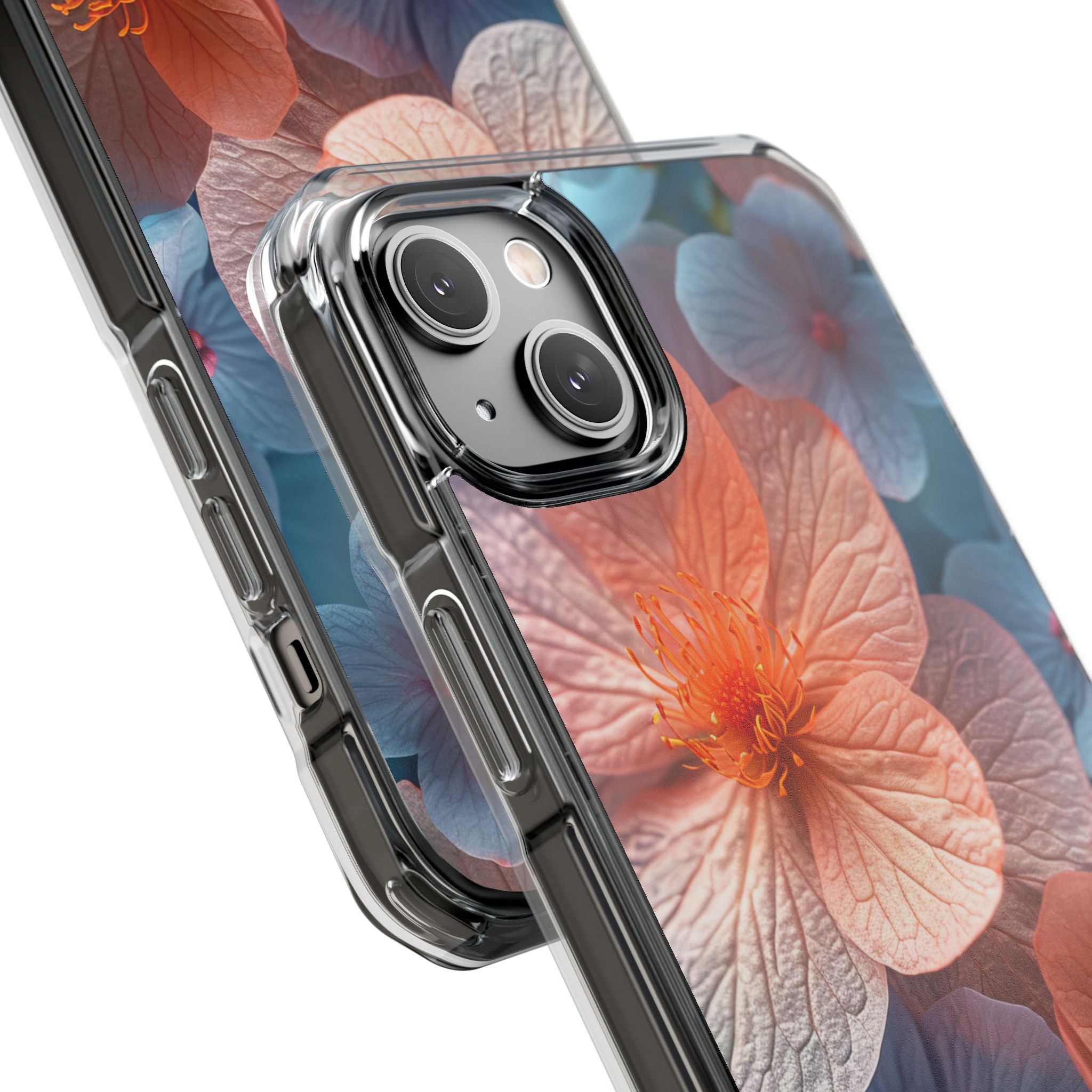 Peach Blossom Serenity - Clear Impact iPhone 14 Phone Case