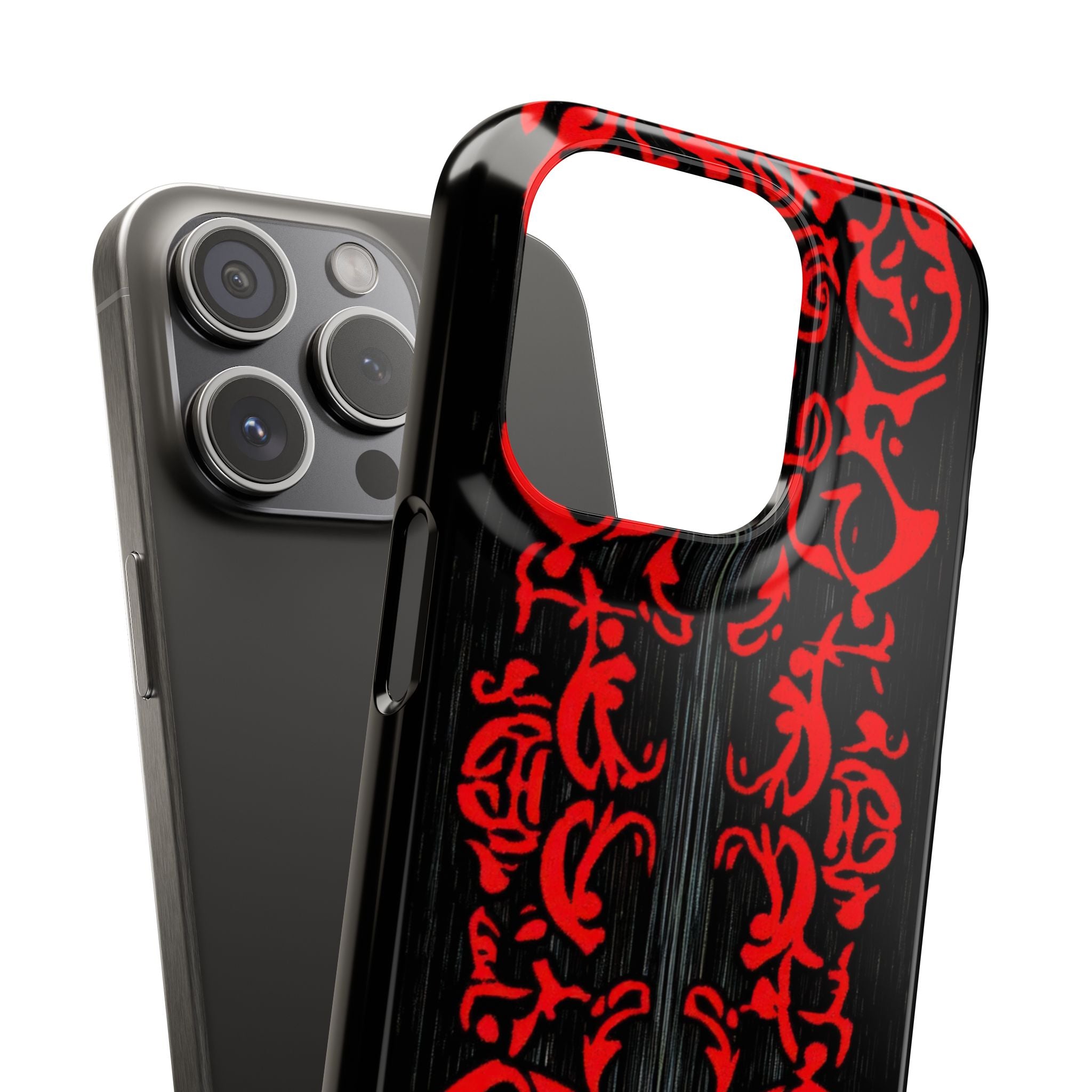 Gothic Crimson Symmetry iPhone 15 - Slim Phone Case